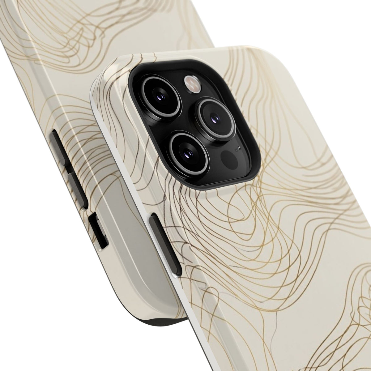 Neutral Gold Wave Pattern - Impact-Resistant Phone Case