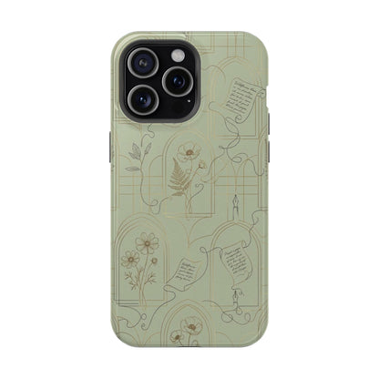 Vintage Botanical Script Design - Impact Resistant Phone Case