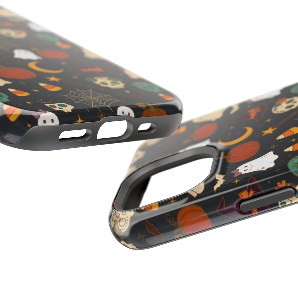 Ghosts, Pumpkins & Skulls Pattern - Impact Resistant Phone Case