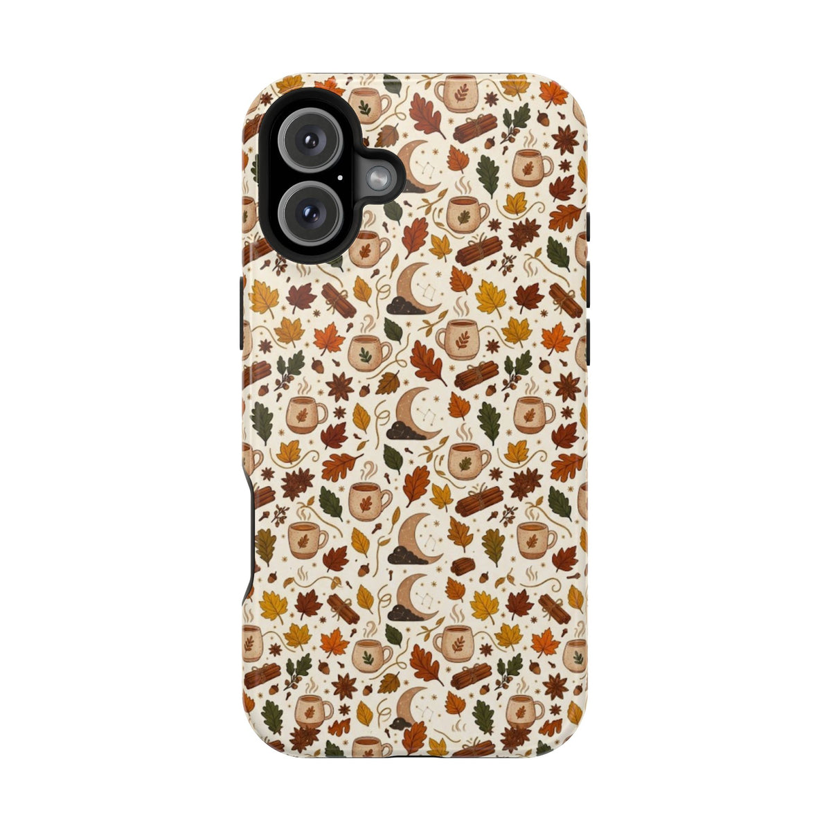 Autumn Woodland Phone Case — Fall Leaves & Fox Pattern Impact-Resistant Case