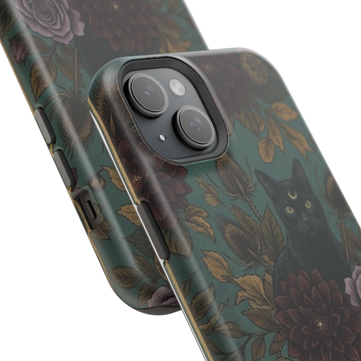Botanical Black Cat - Impact Resistant Phone Case