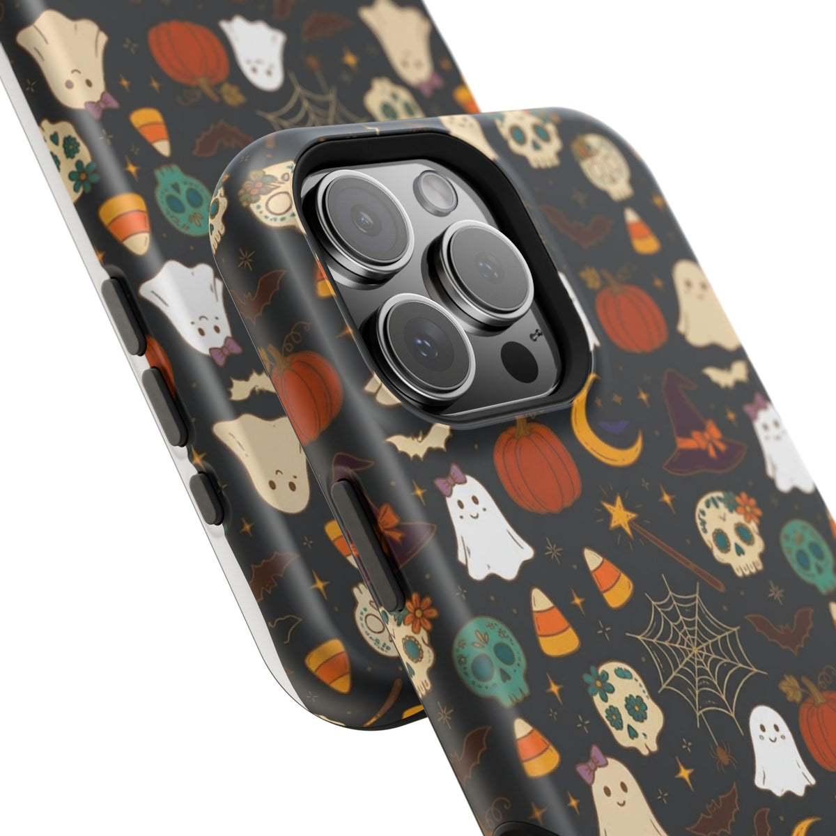 Ghosts, Pumpkins & Skulls Pattern - Impact Resistant Phone Case