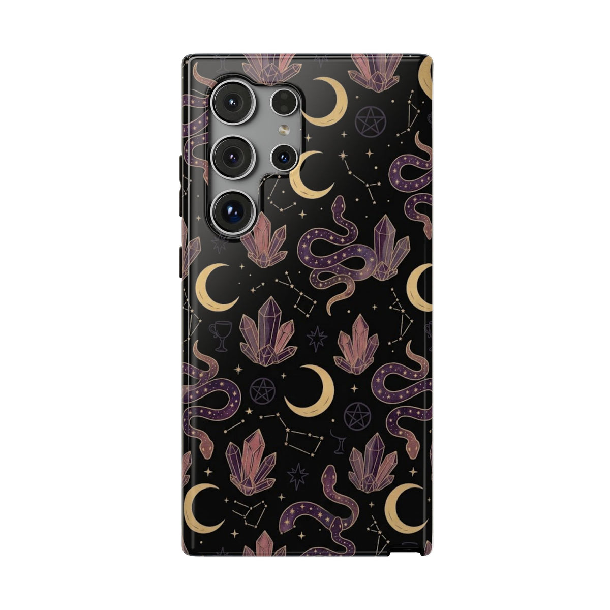 Mystic Moon & Crystal Phone Case — Impact-Resistant Protective Cover