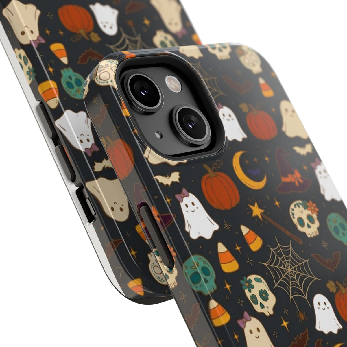 Ghosts, Pumpkins & Skulls Pattern - Impact Resistant Phone Case