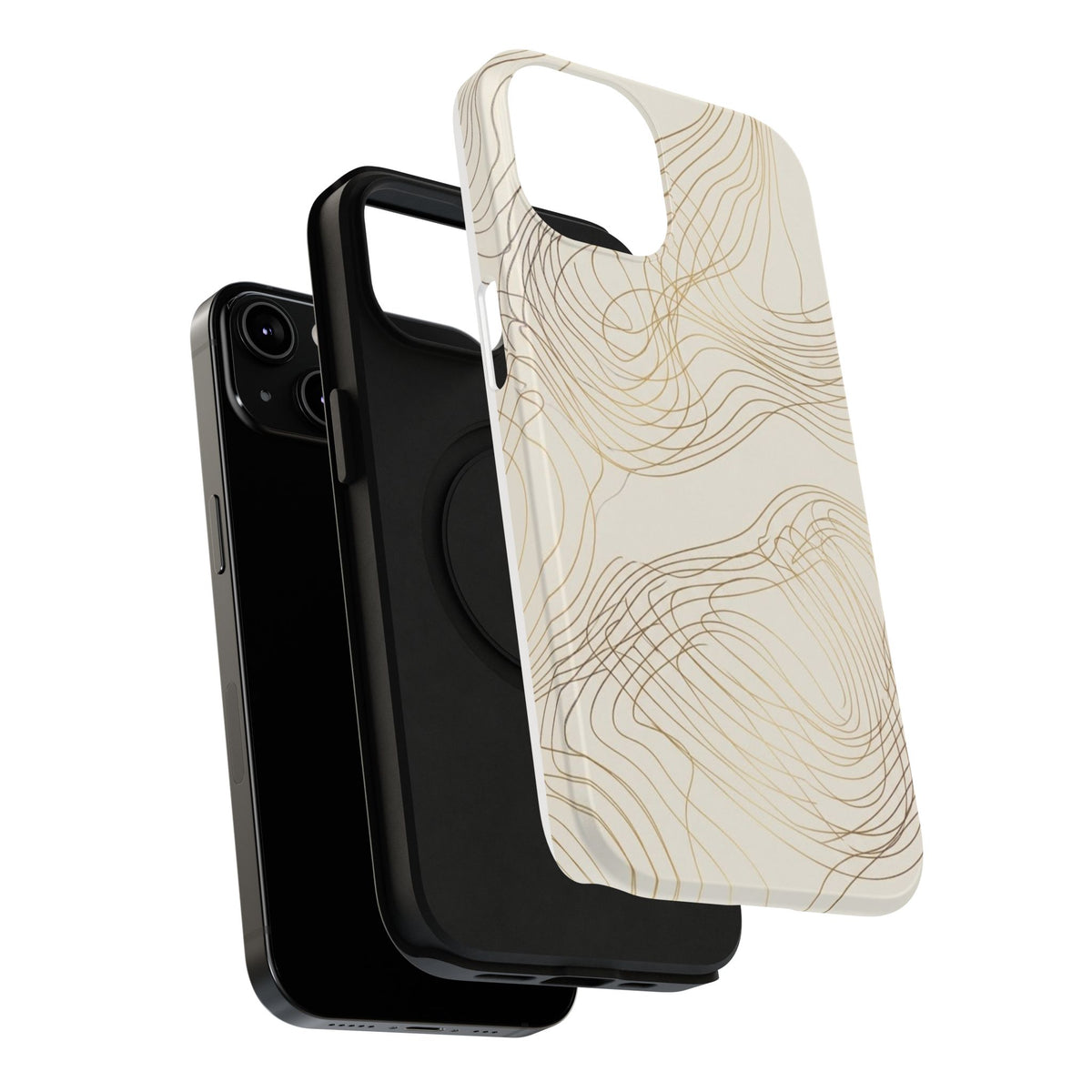 Neutral Gold Wave Pattern - Impact-Resistant Phone Case