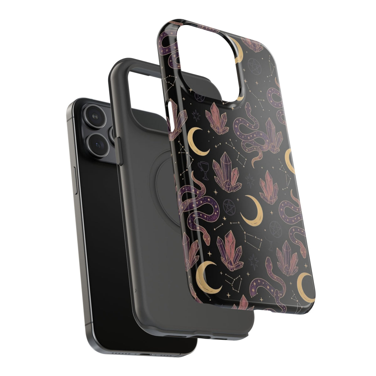 Mystic Moon & Crystal Phone Case — Impact-Resistant Protective Cover