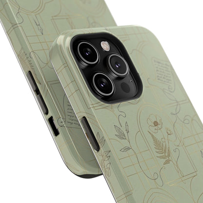 Vintage Botanical Script Design - Impact Resistant Phone Case