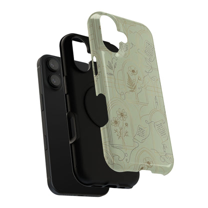 Vintage Botanical Script Design - Impact Resistant Phone Case