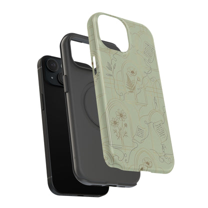 Vintage Botanical Script Design - Impact Resistant Phone Case