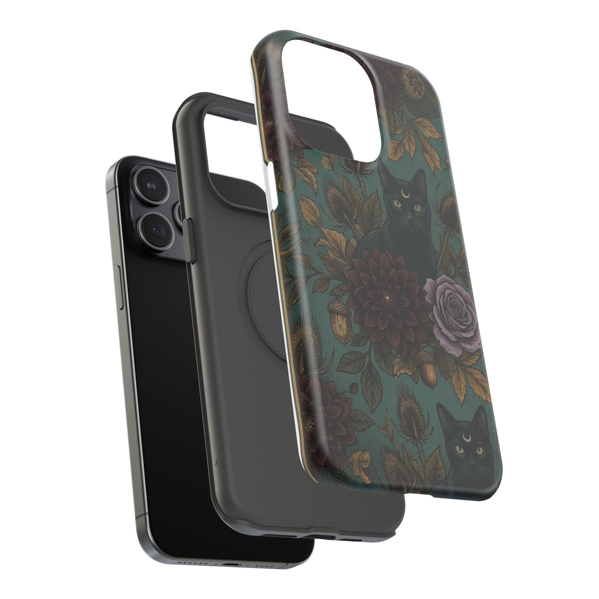 Botanical Black Cat - Impact Resistant Phone Case