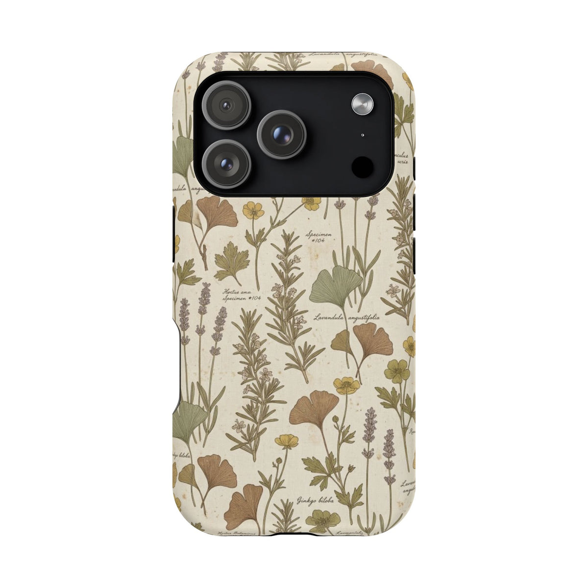Vintage Herb Floral Pattern - Impact Resistant Phone Case