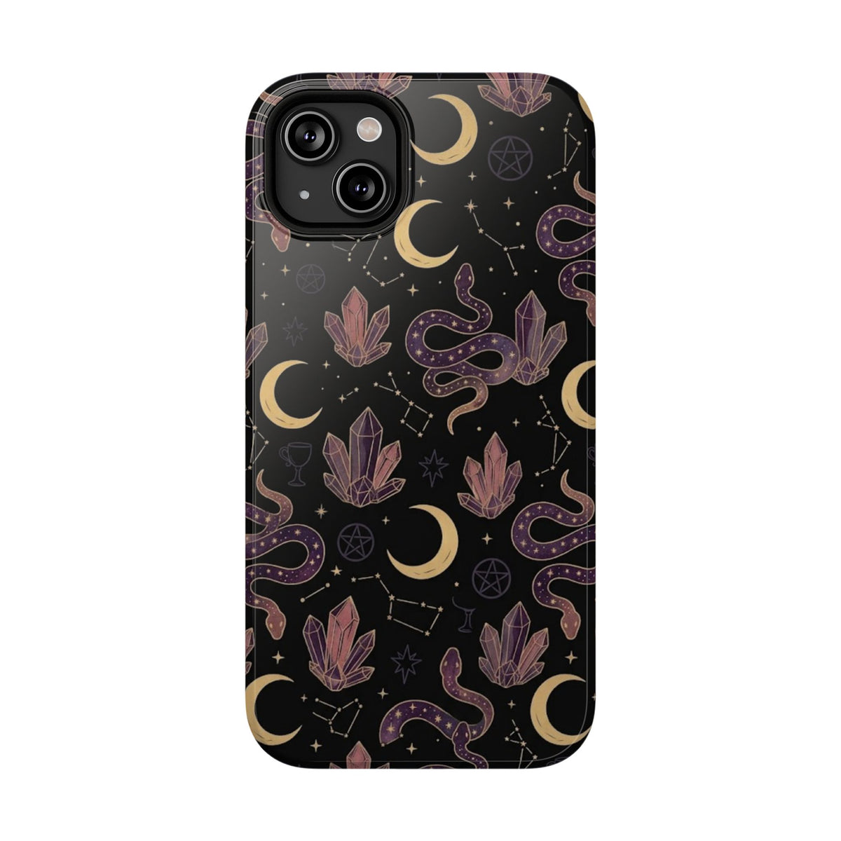 Mystic Moon & Crystal Phone Case — Impact-Resistant Protective Cover