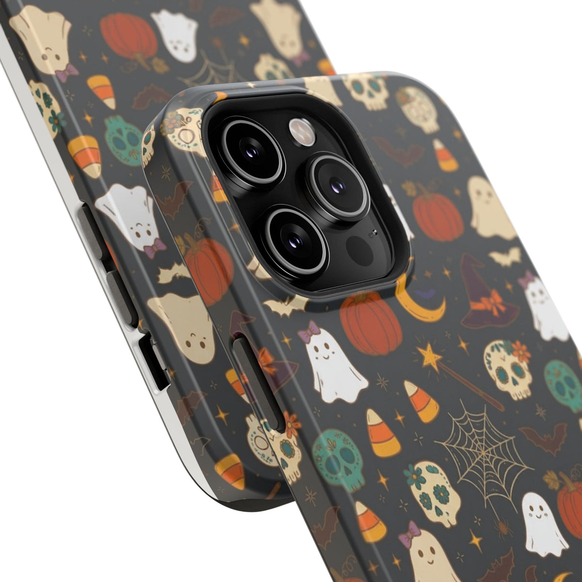 Ghosts, Pumpkins & Skulls Pattern - Impact Resistant Phone Case