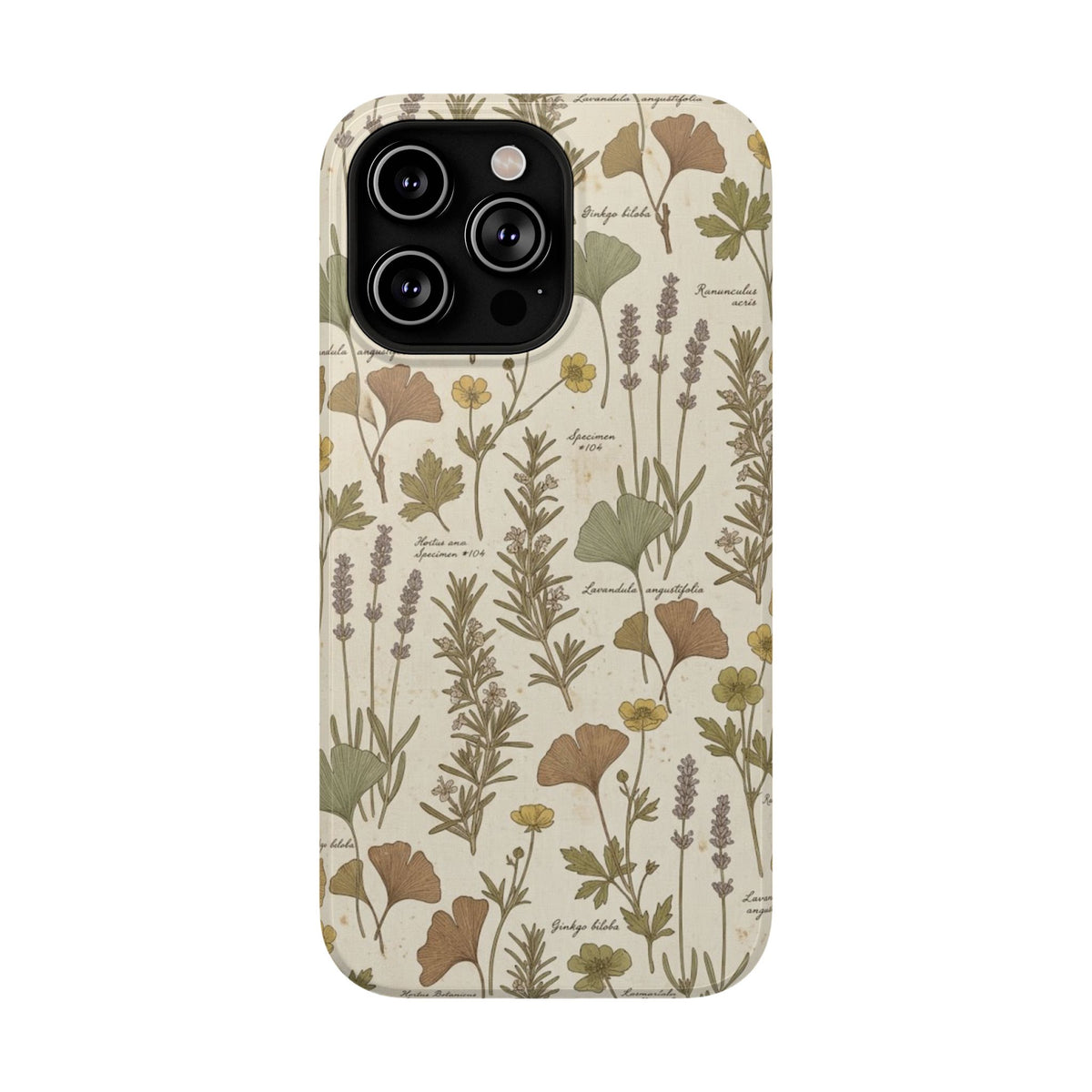 Vintage Herb Floral Pattern - Impact Resistant Phone Case