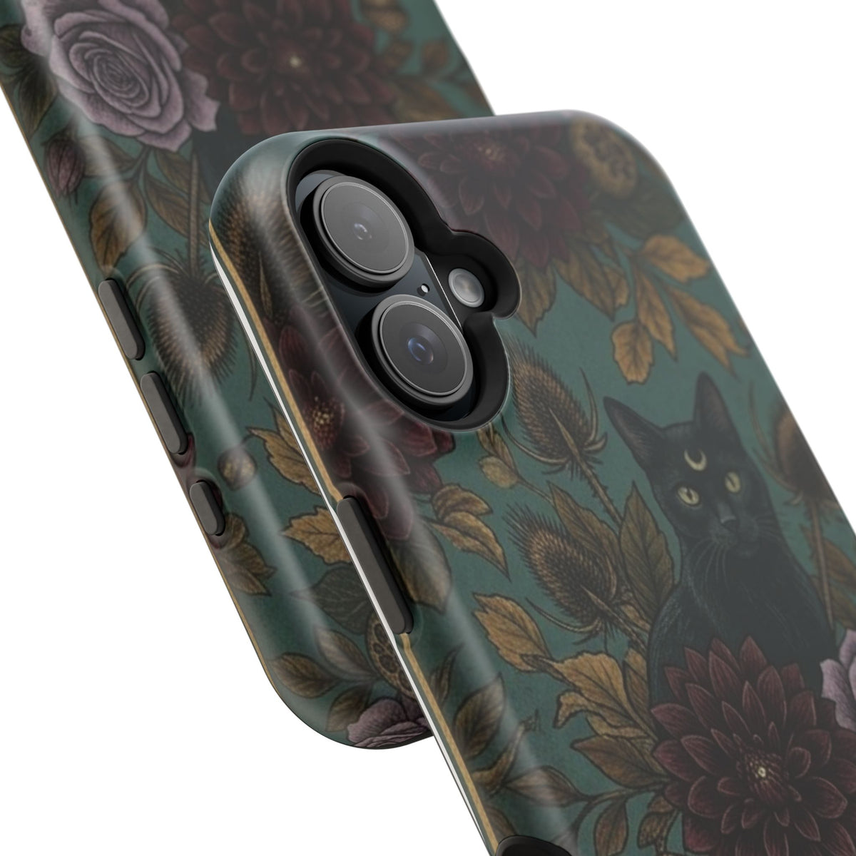Botanical Black Cat - Impact Resistant Phone Case