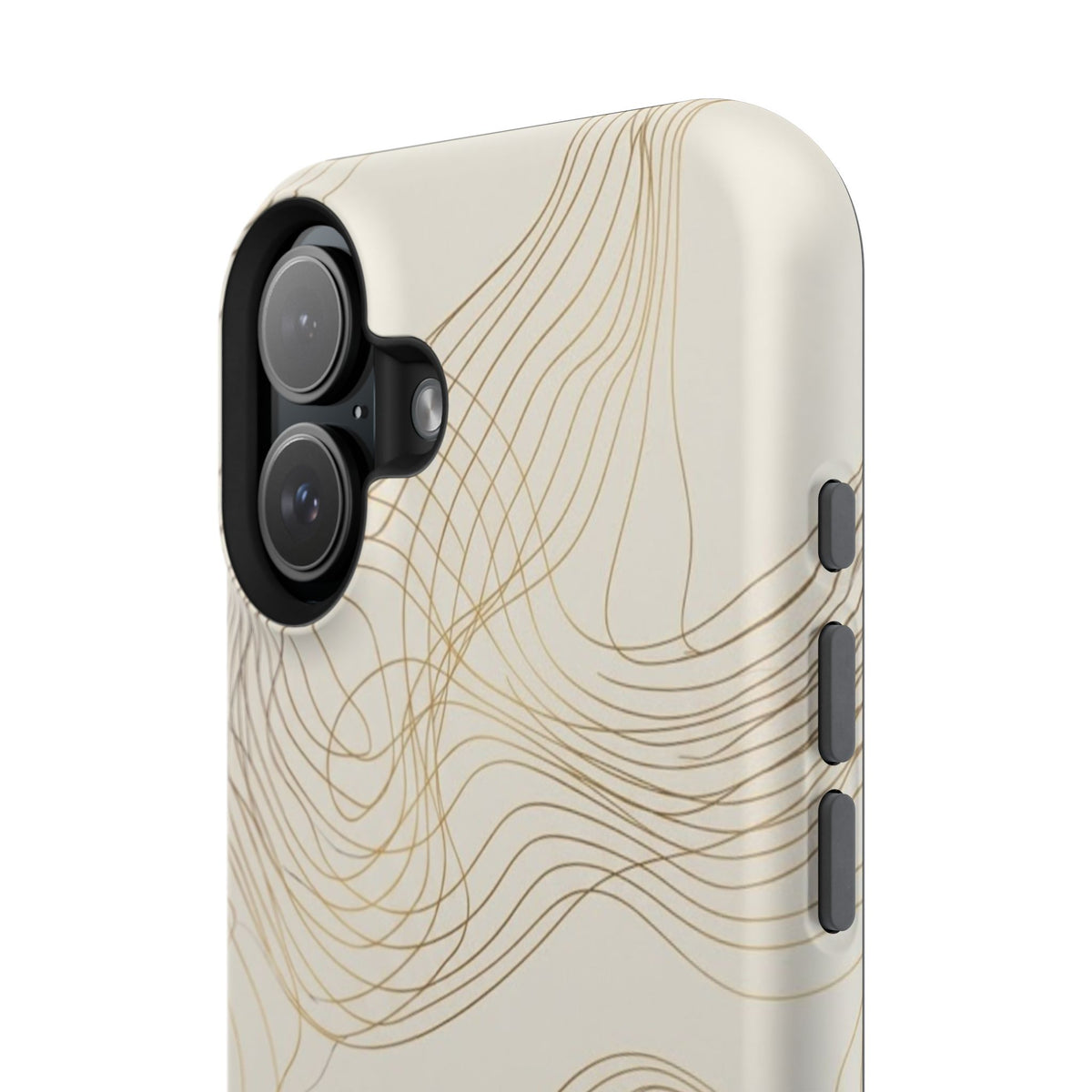 Neutral Gold Wave Pattern - Impact-Resistant Phone Case