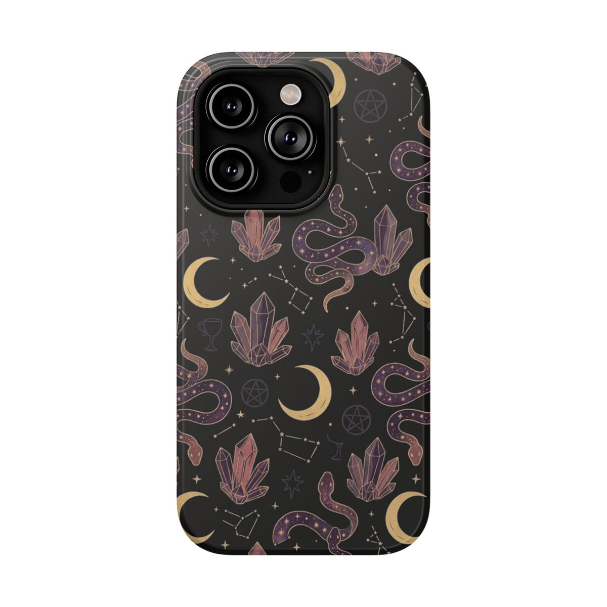 Mystic Moon & Crystal Phone Case — Impact-Resistant Protective Cover