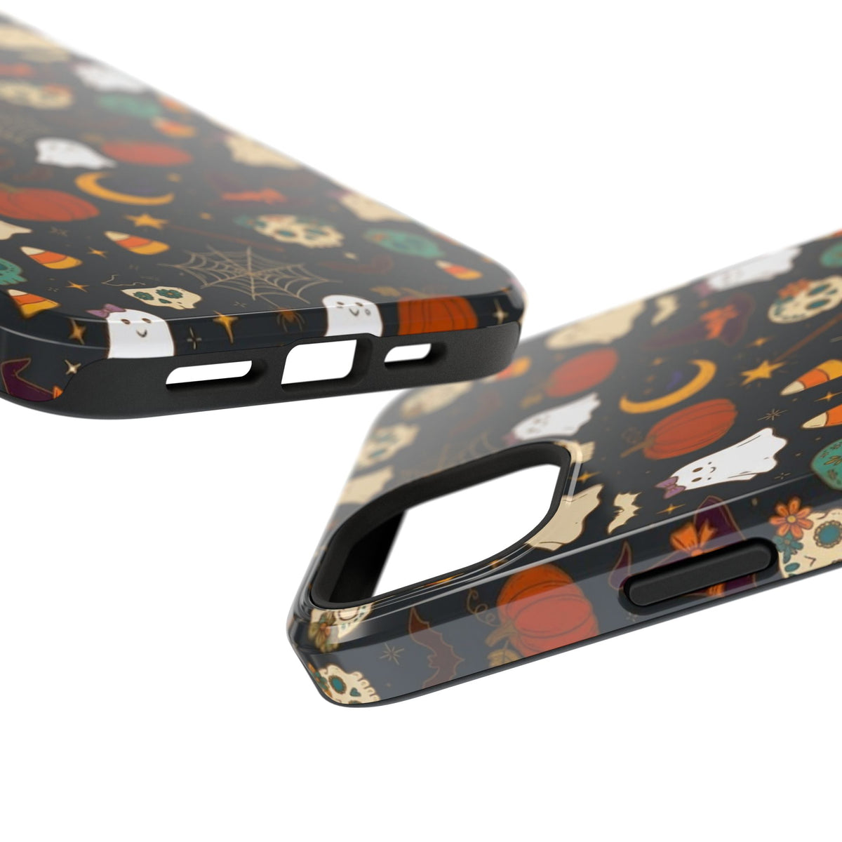 Ghosts, Pumpkins & Skulls Pattern - Impact Resistant Phone Case