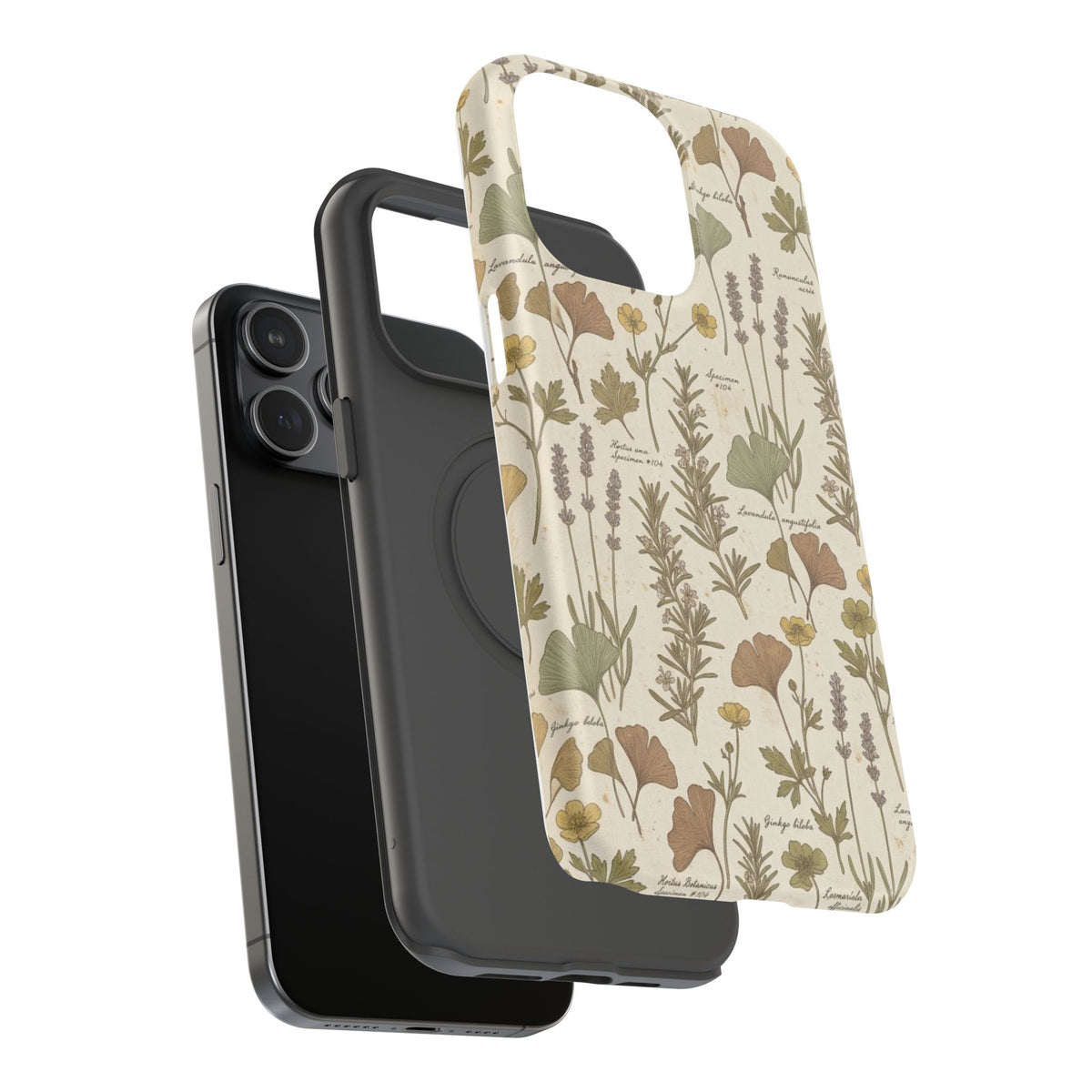 Vintage Herb Floral Pattern - Impact Resistant Phone Case