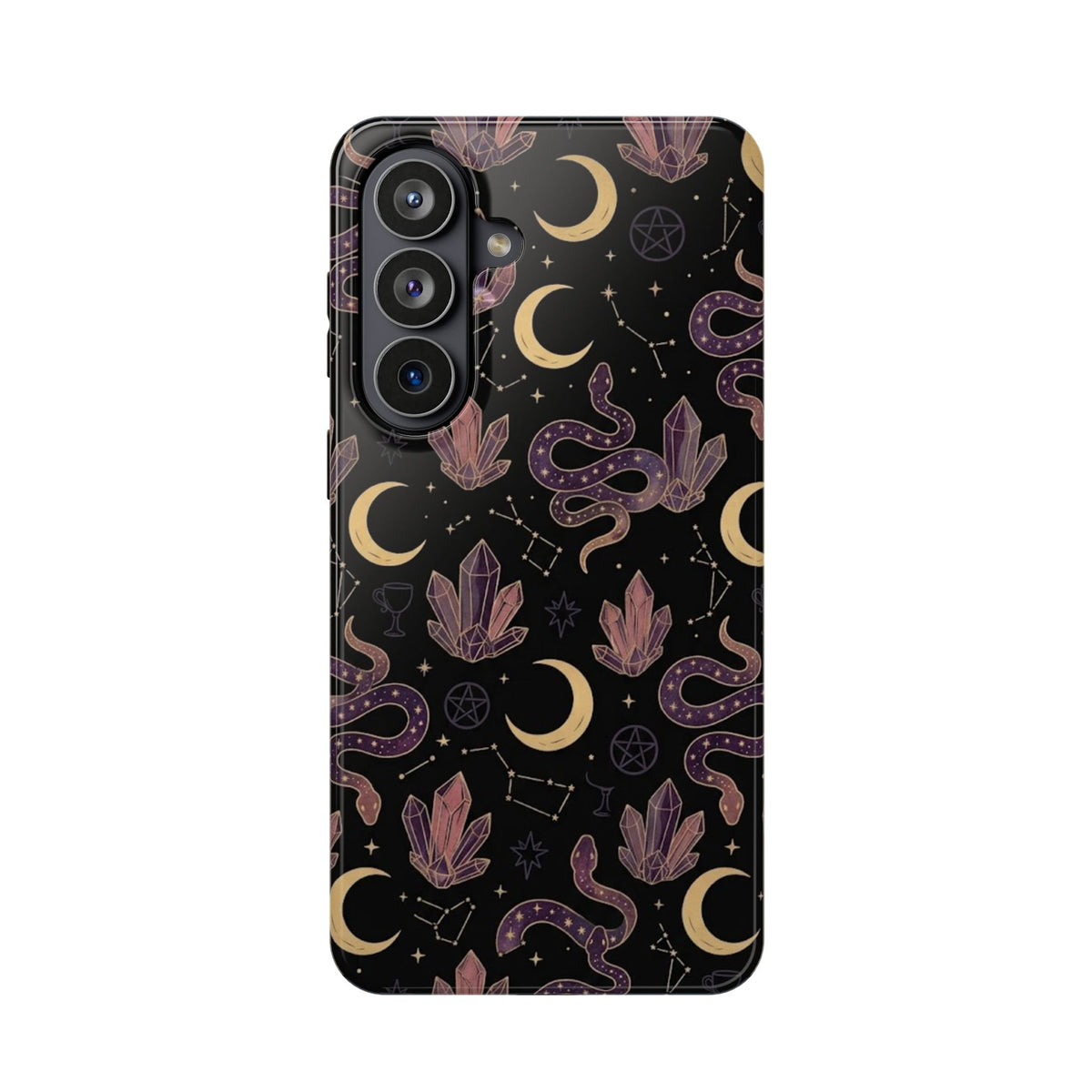 Mystic Moon & Crystal Phone Case — Impact-Resistant Protective Cover
