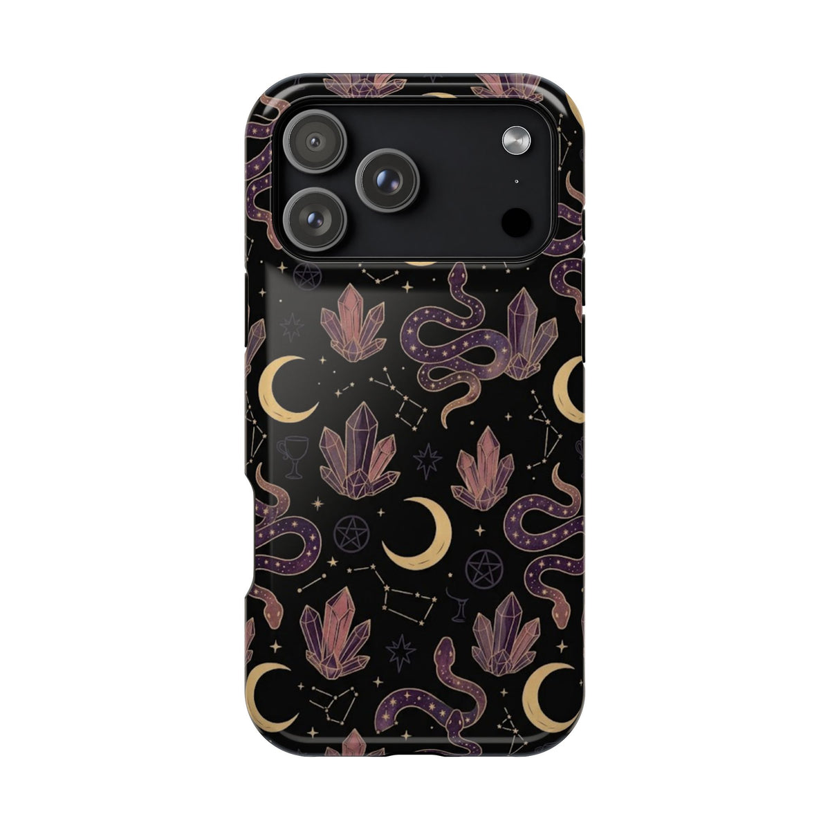 Mystic Moon & Crystal Phone Case — Impact-Resistant Protective Cover