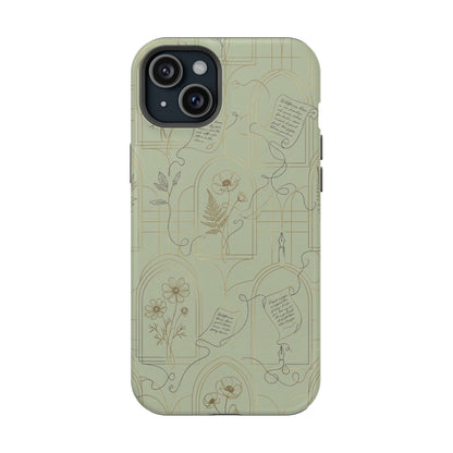 Vintage Botanical Script Design - Impact Resistant Phone Case