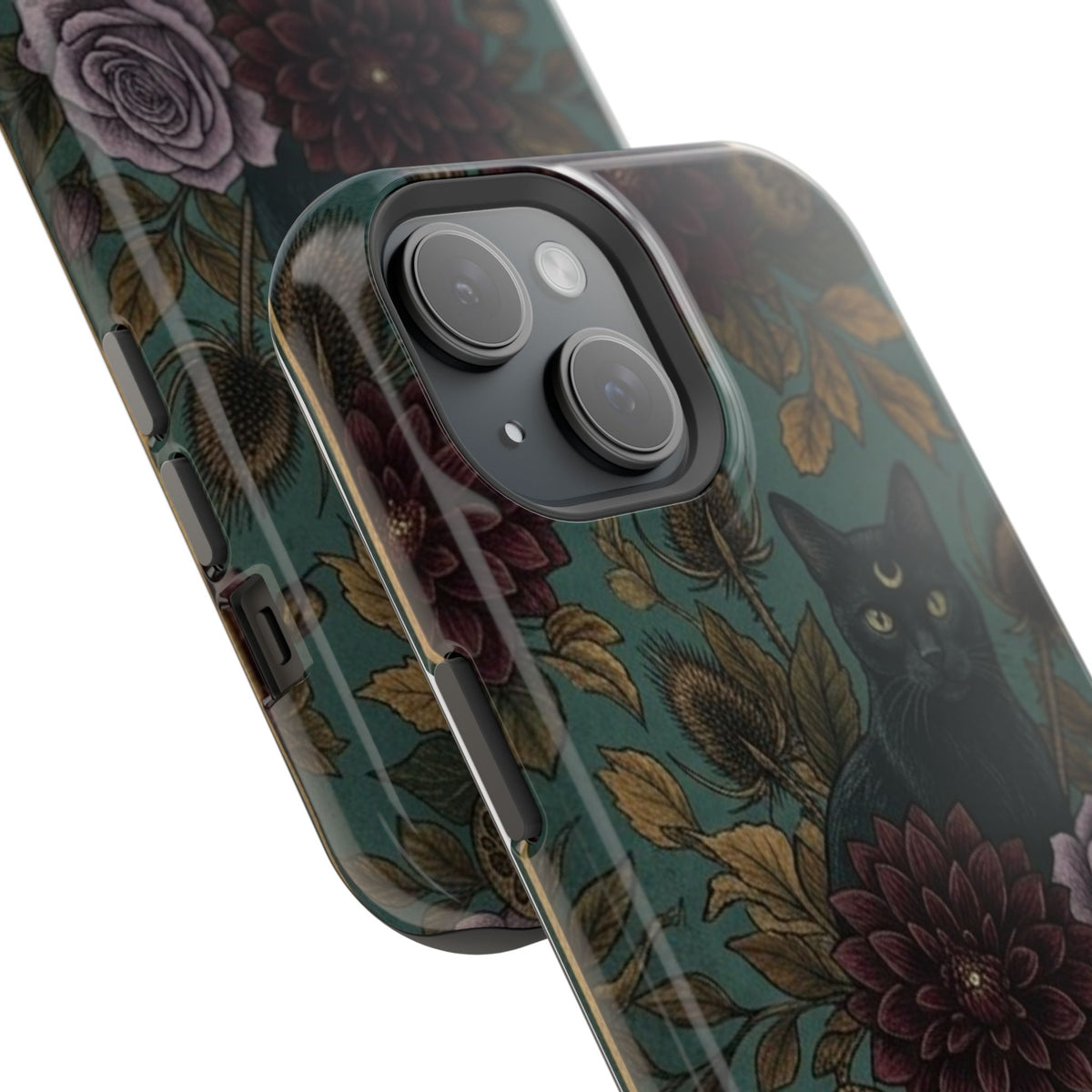 Botanical Black Cat - Impact Resistant Phone Case
