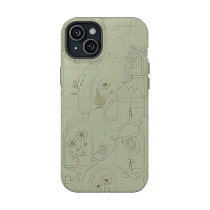 Vintage Botanical Script Design - Impact Resistant Phone Case