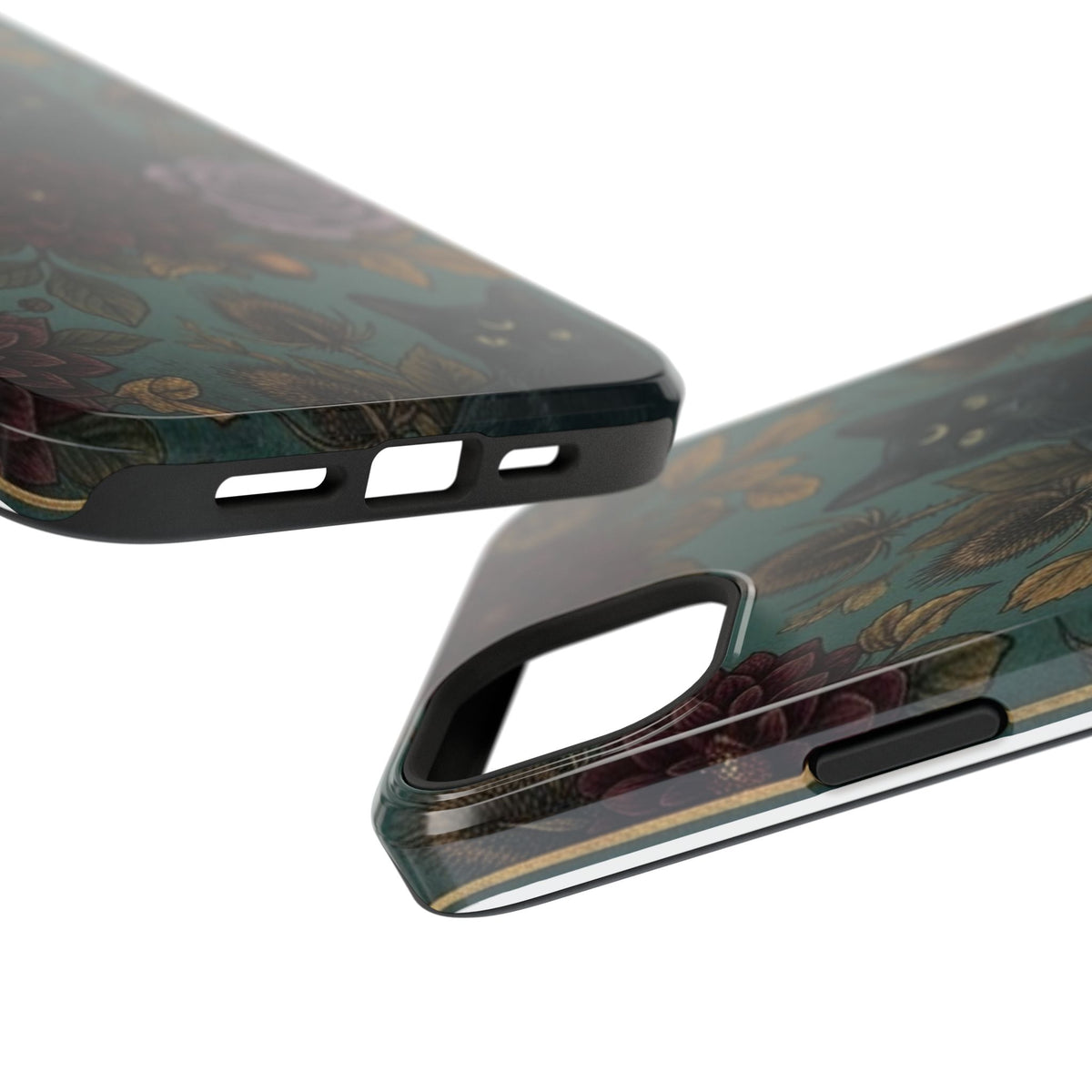 Botanical Black Cat - Impact Resistant Phone Case