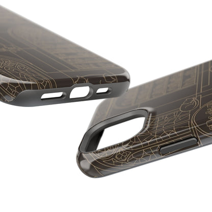 Cat Library Bookshelf Phone Case