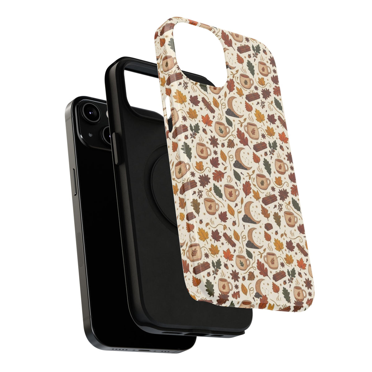 Autumn Woodland Phone Case — Fall Leaves & Fox Pattern Impact-Resistant Case