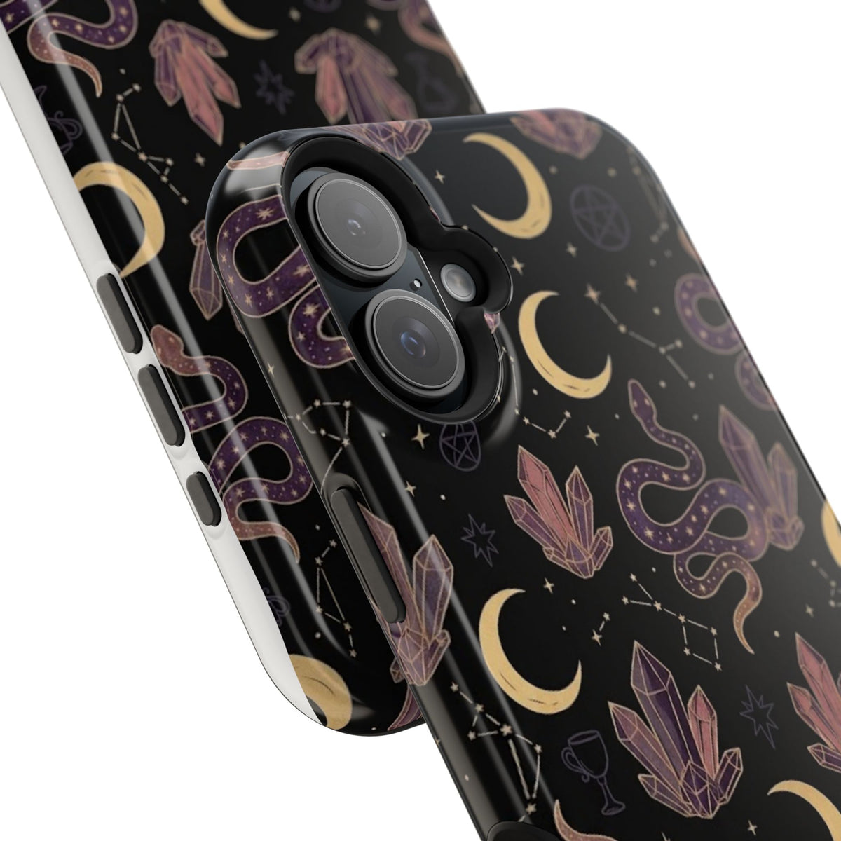 Mystic Moon & Crystal Phone Case — Impact-Resistant Protective Cover