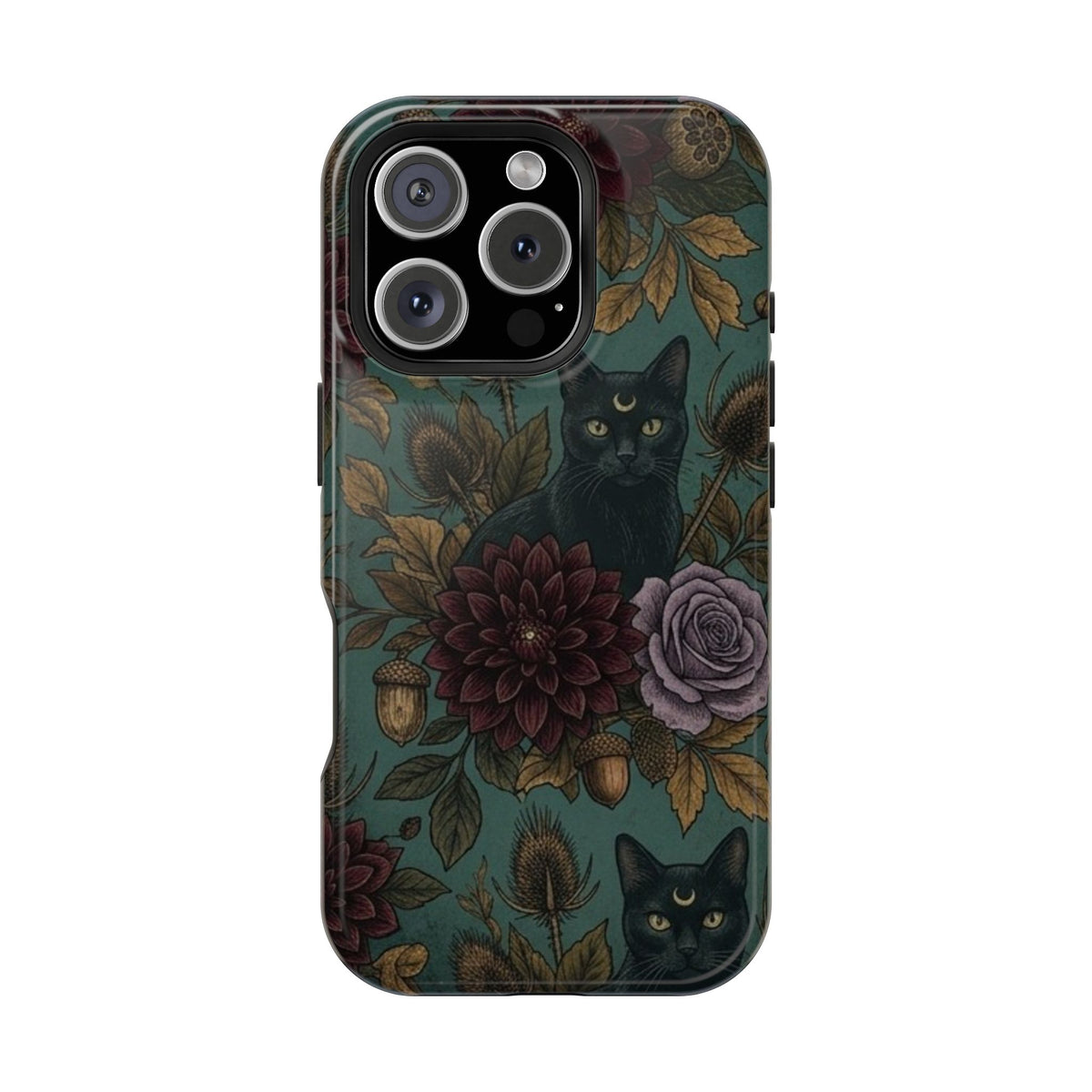Botanical Black Cat - Impact Resistant Phone Case