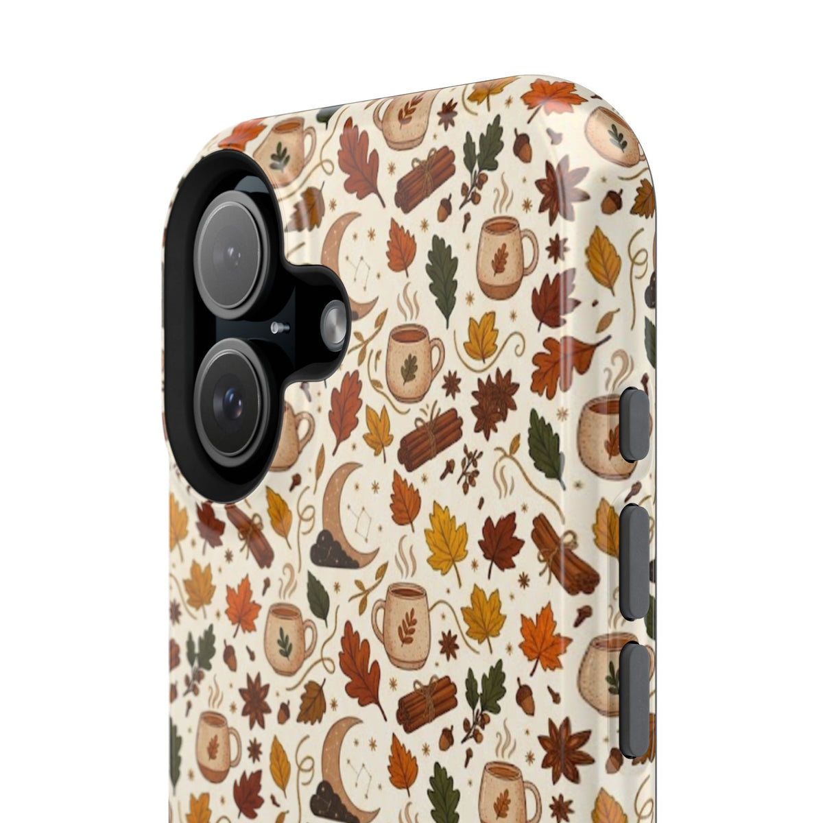 Autumn Woodland Phone Case — Fall Leaves & Fox Pattern Impact-Resistant Case