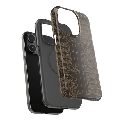 Cat Library Bookshelf Phone Case