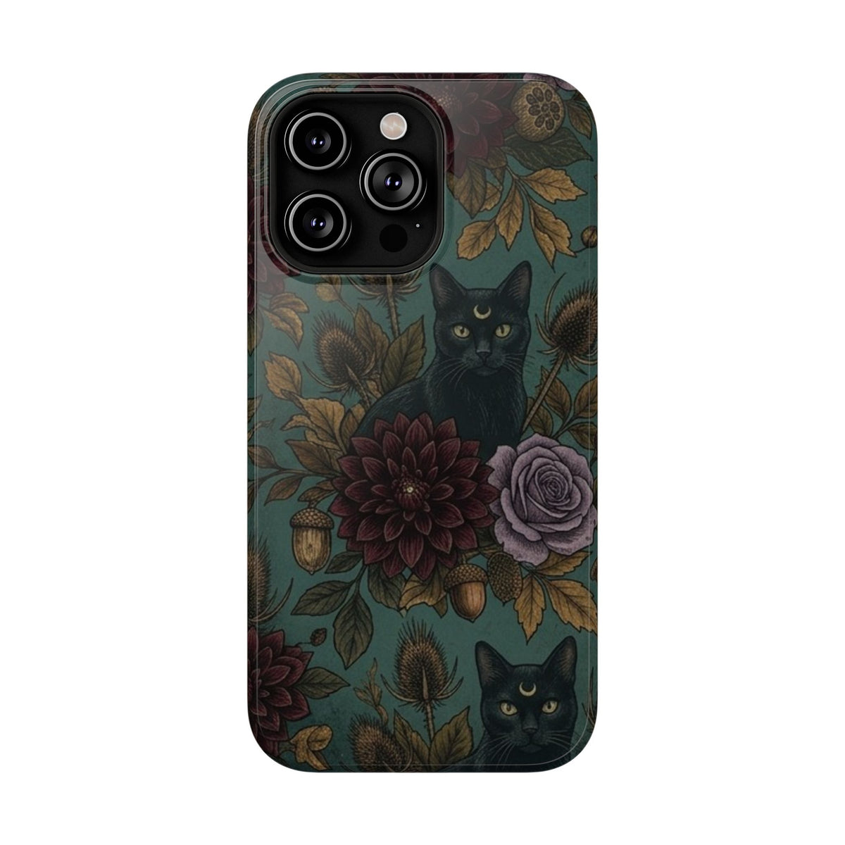 Botanical Black Cat - Impact Resistant Phone Case