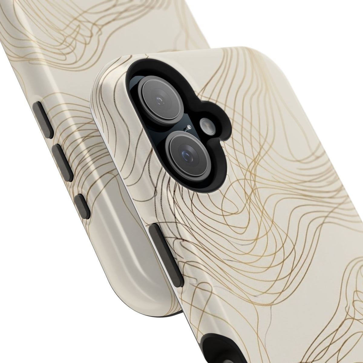 Neutral Gold Wave Pattern - Impact-Resistant Phone Case