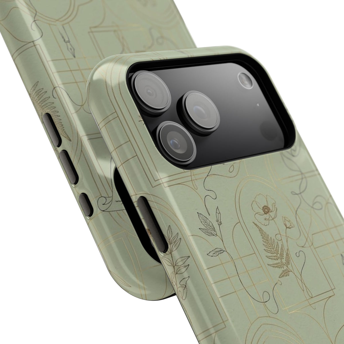 Vintage Botanical Script Design - Impact Resistant Phone Case