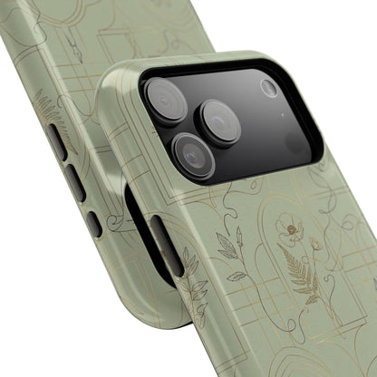 Vintage Botanical Script Design - Impact Resistant Phone Case