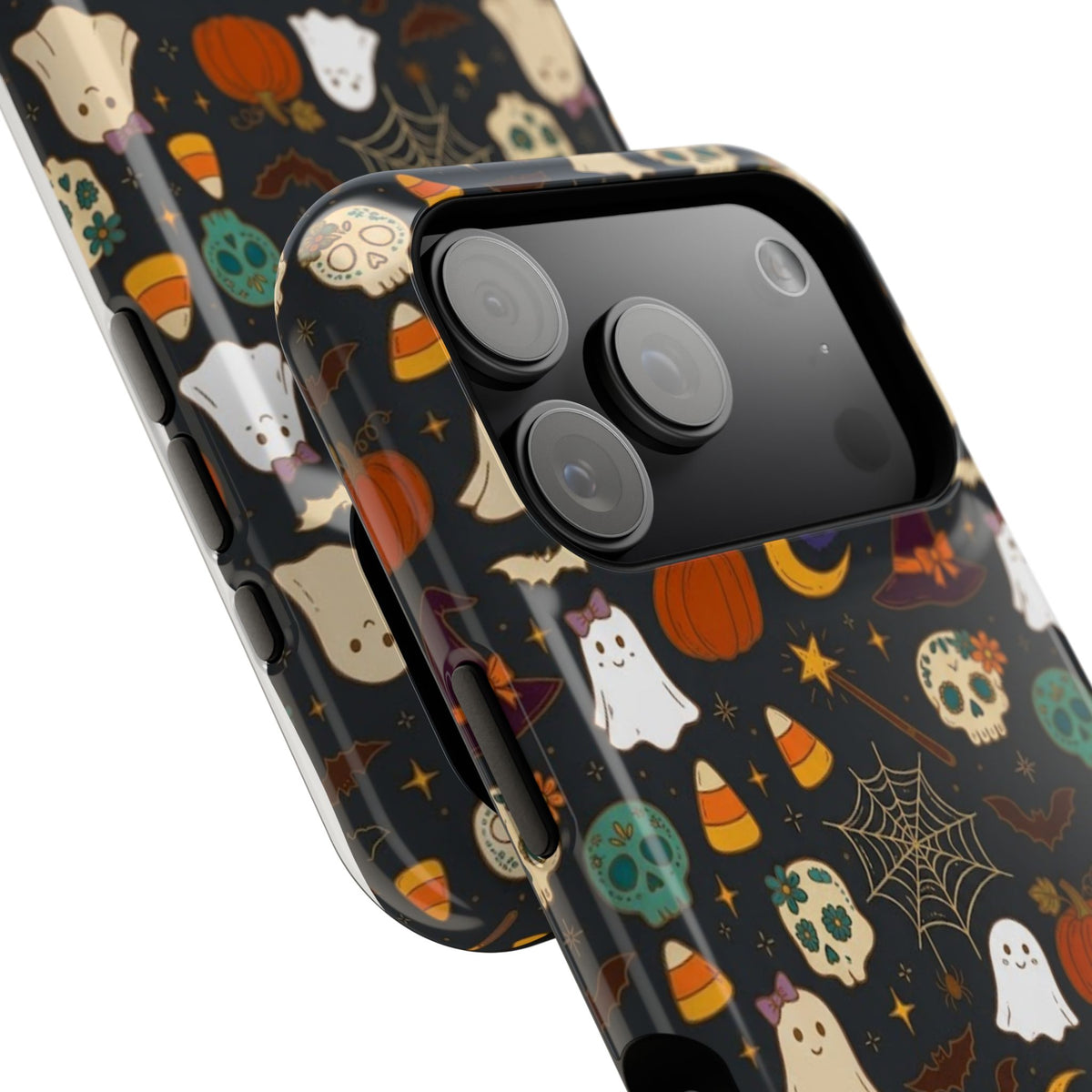 Ghosts, Pumpkins & Skulls Pattern - Impact Resistant Phone Case