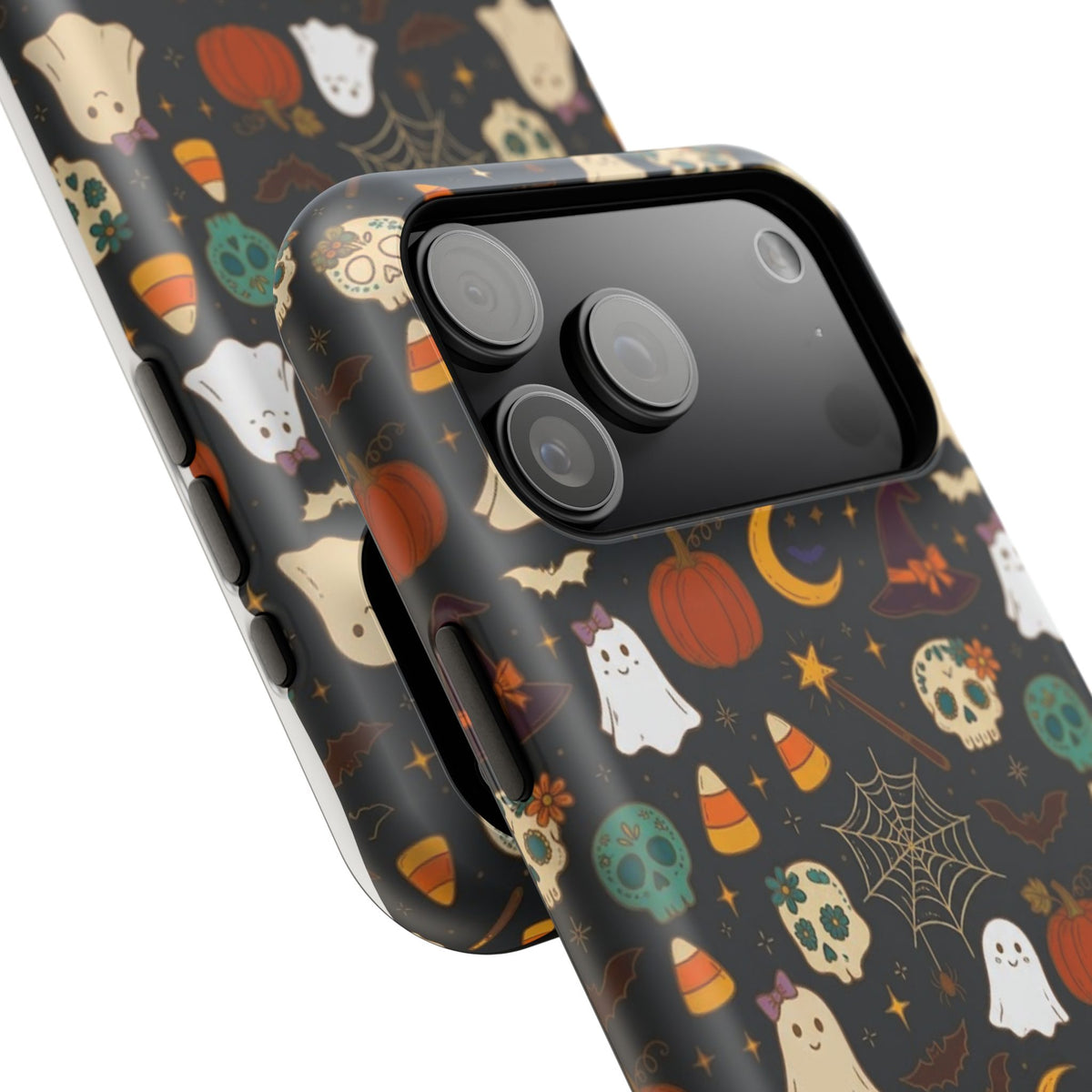Ghosts, Pumpkins & Skulls Pattern - Impact Resistant Phone Case