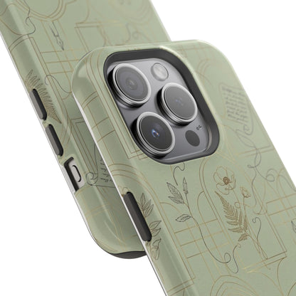 Vintage Botanical Script Design - Impact Resistant Phone Case