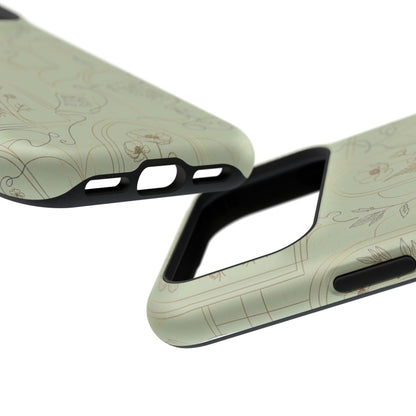 Vintage Botanical Script Design - Impact Resistant Phone Case