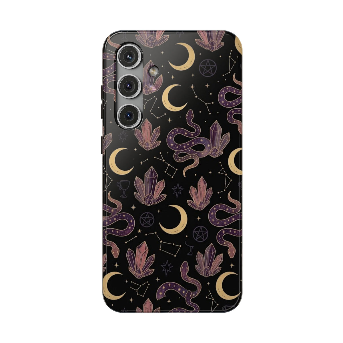 Mystic Moon & Crystal Phone Case — Impact-Resistant Protective Cover