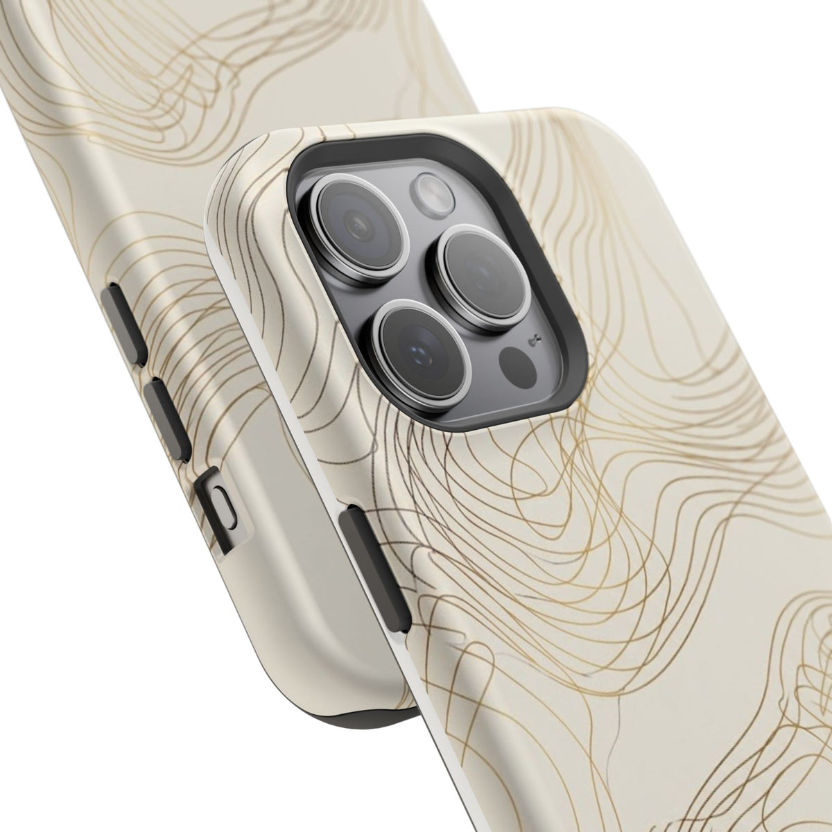 Neutral Gold Wave Pattern - Impact-Resistant Phone Case