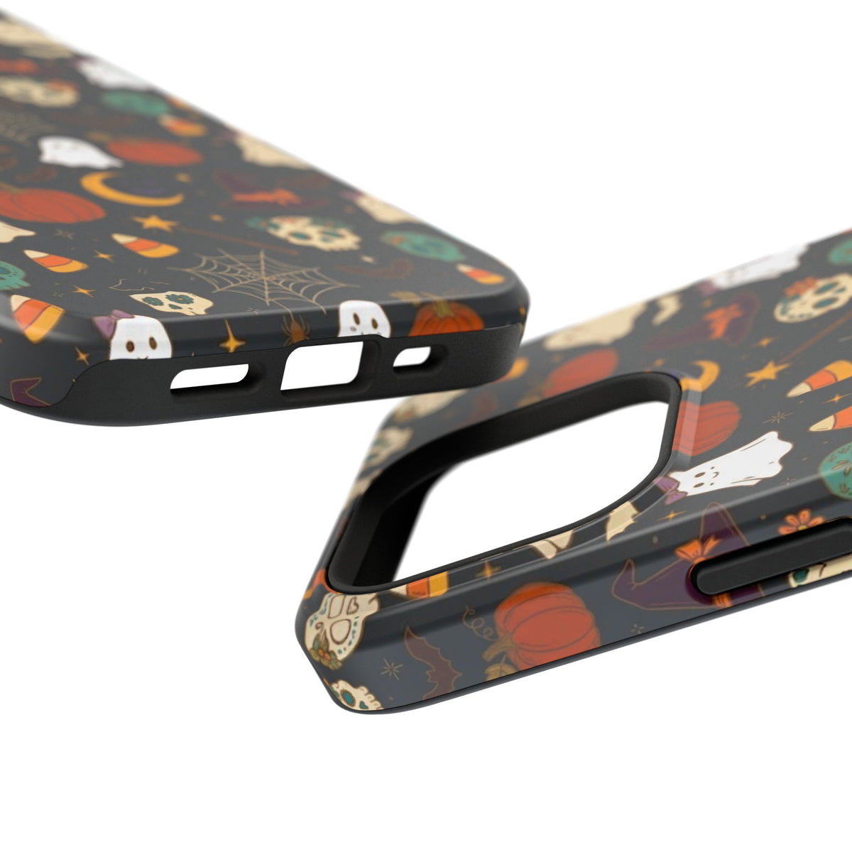 Ghosts, Pumpkins & Skulls Pattern - Impact Resistant Phone Case