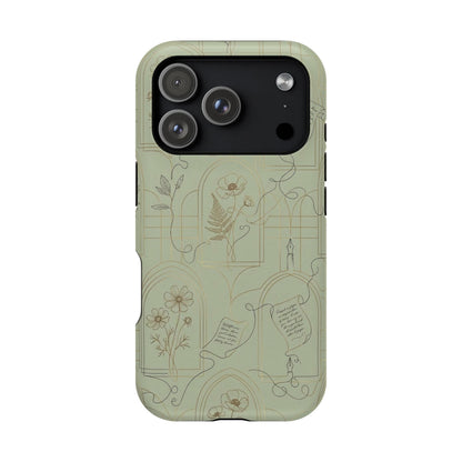 Vintage Botanical Script Design - Impact Resistant Phone Case