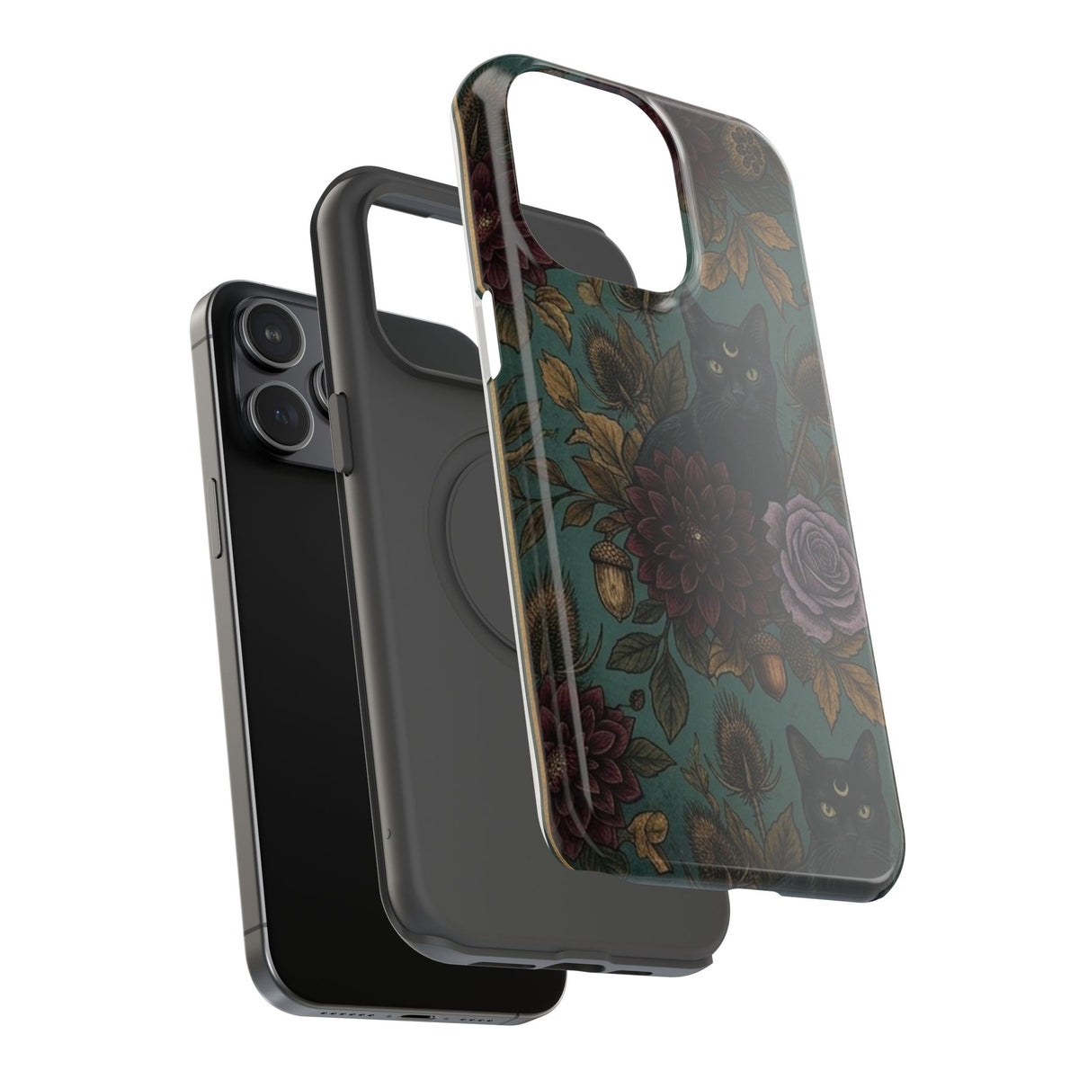 Botanical Black Cat - Impact Resistant Phone Case