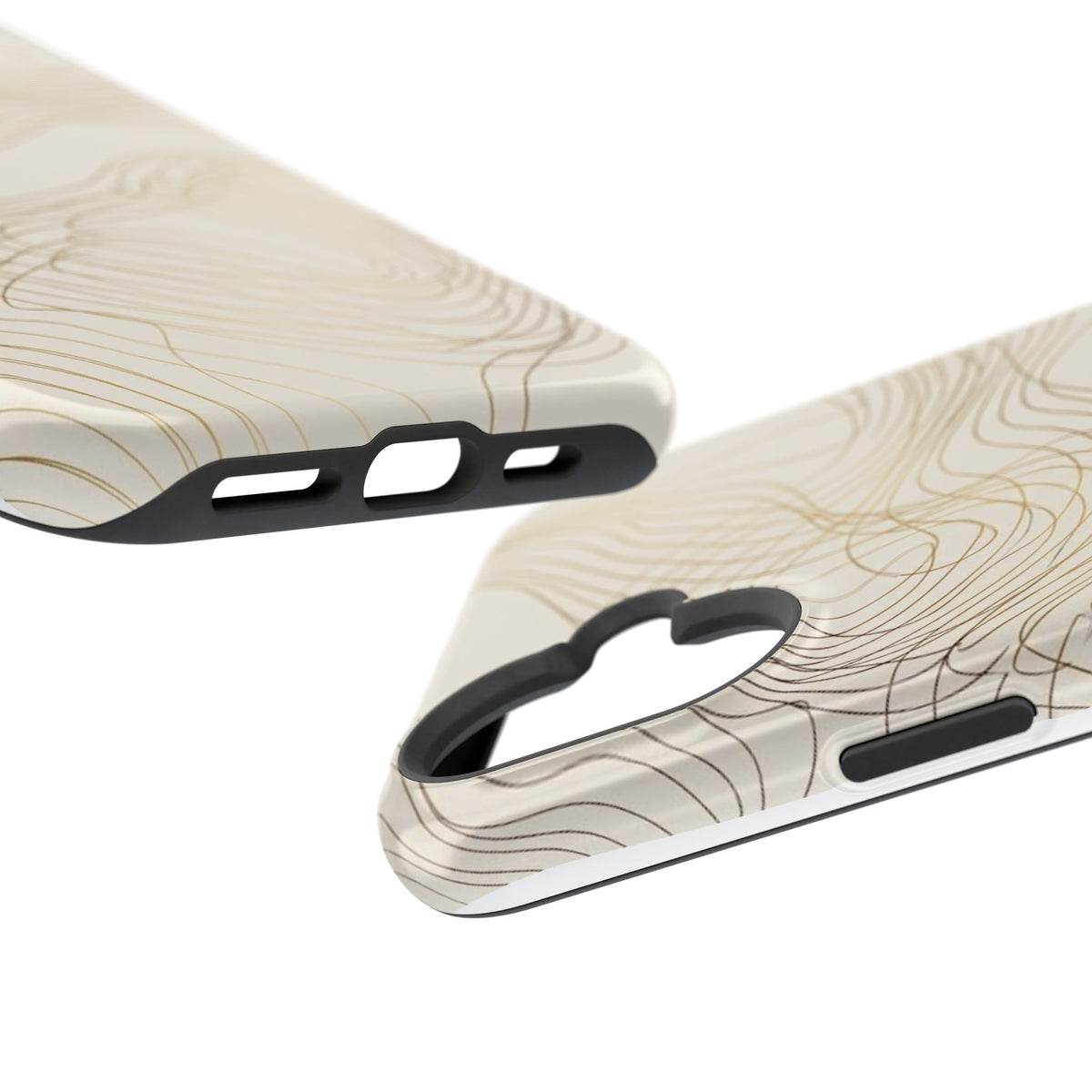 Neutral Gold Wave Pattern - Impact-Resistant Phone Case