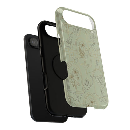 Vintage Botanical Script Design - Impact Resistant Phone Case